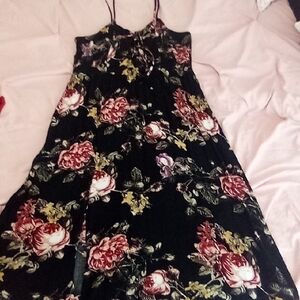 Floral Black Dress
